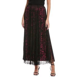 Johnny Was Womens Yolanda Pleated Maxi Skirt, Pink